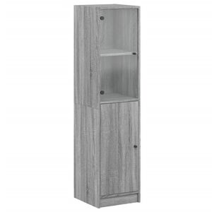 vidaXL Highboard with Glass Door Grey Sonoma 35x37x142 cm