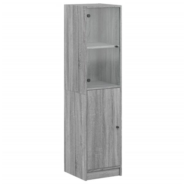 vidaXL Highboard with Glass Door Grey Sonoma 35x37x142 cm
