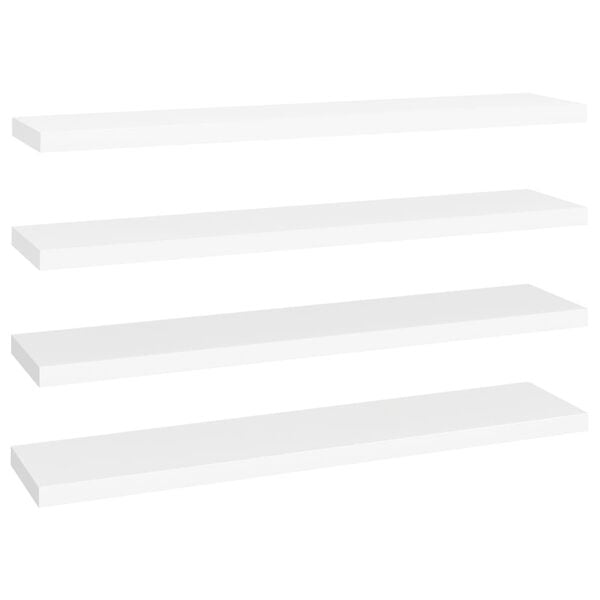vidaXL Floating Wall Shelves 4 pcs White 120x23.5x3.8 cm MDF
