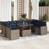 vidaXL 10 Piece Garden Sofa Set with Cushions Grey Poly Rattan Acacia