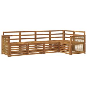 vidaXL Sectional Sofa Set 4 pcs Natural Solid Acacia Wood