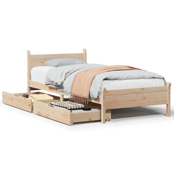 vidaXL Bed Frame without Mattress 90x200 cm Solid Wood Pine