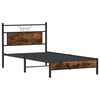 vidaXL Bed Frame without Mattress Smoked Oak 100x200 cm Engineered Wood
