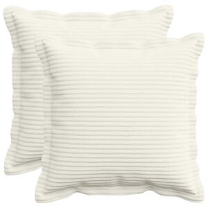 vidaXL Cushion Cover 2 pcs HOUTEN Cream 30 x 30 cm Corduroy