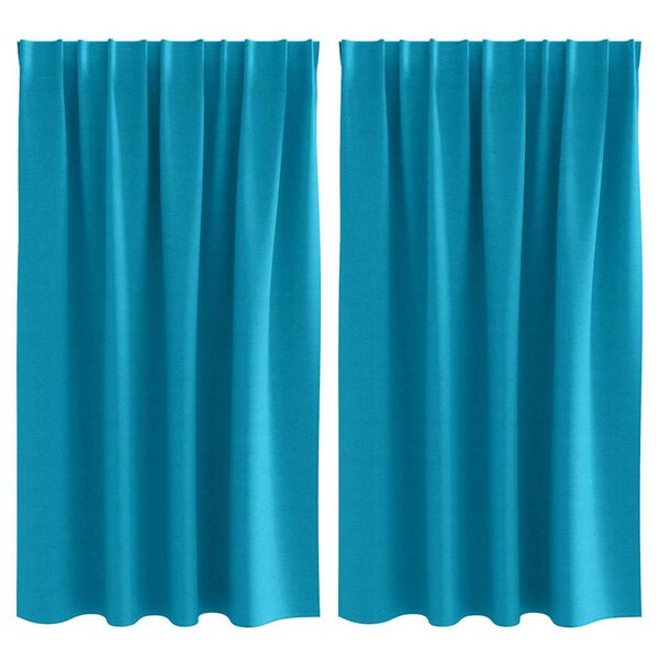 vidaXL Blackout Curtains with Rings 2 pcs Turquoise 140 x 140 cm
