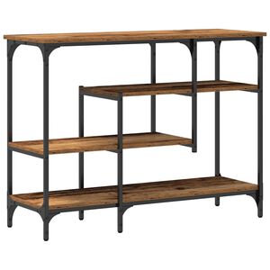 vidaXL Console Table with Shelf with Storage Old wood 100 x 35 x 75 cm