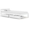 vidaXL Bed Frame without Mattress White Solid Pine Wood 100x200 cm