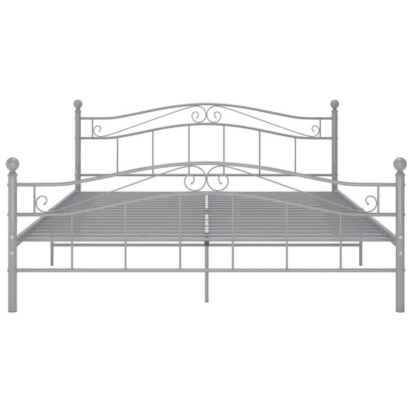 vidaXL Bed Frame without Mattress Grey Metal 160x200 cm