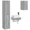 vidaXL Bathroom Furniture Set 3 pcs Grey Sonoma 33 x 34.5 x 160 cm