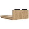vidaXL Bed Frame with Headboard with Storage Artisan Oak 200 x 200 cm