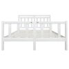 vidaXL Bed Frame without Mattress White King Size Solid Wood