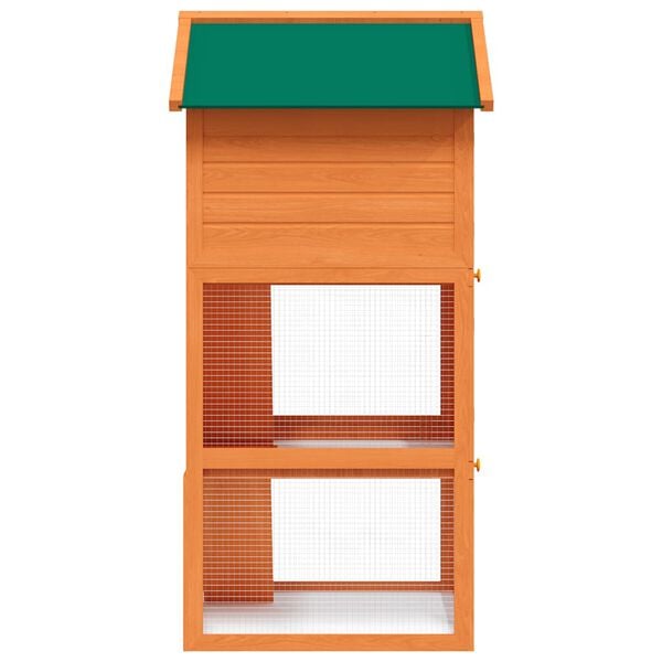 vidaXL Outdoor Rabbit Hutch Small Animal House Pet Cage 3 Layers Wood