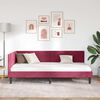 vidaXL Corner Bed Frame with Headboard Wine Red 80 cm x 200 cm Velvet