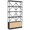 vidaXL Bookcase Black 100x26x180 cm Engineered Wood and Metal