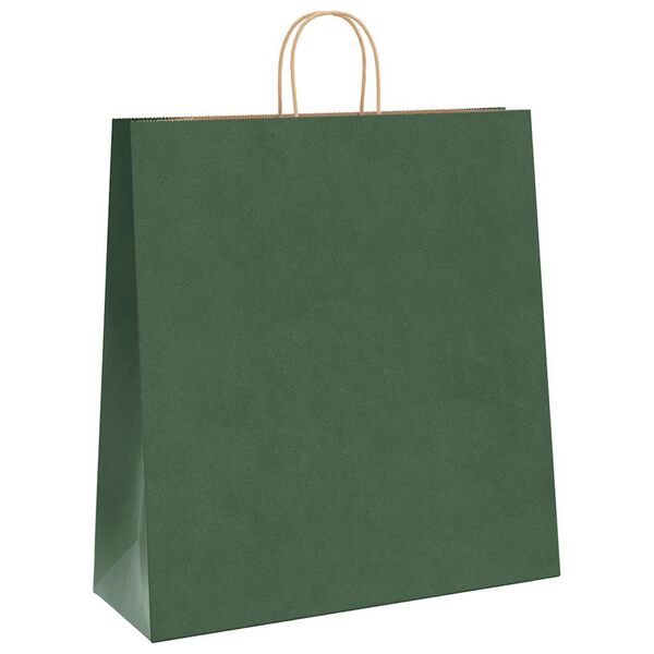 vidaXL Paper Bags 250 pcs with Handles Green 45x17x48 cm
