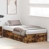 vidaXL Storage Bed Frame Smoked Oak 90 x 200 cm Engineered Wood