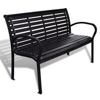 vidaXL Garden Bench 125 cm Steel and WPC Black