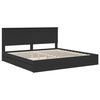 vidaXL Storage Bed with Headboard Black 200 x 200 cm Engineered Wood
