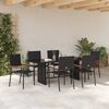 vidaXL Garden Dining Set 7 pcs Black Poly Rattan