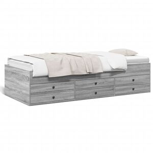 vidaXL Daybed with Drawers without Mattress Grey Sonoma 90x200 cm