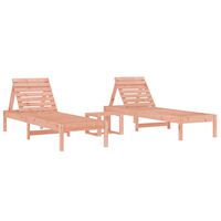 vidaXL Sun Loungers 2 pcs with Table Solid Wood Douglas