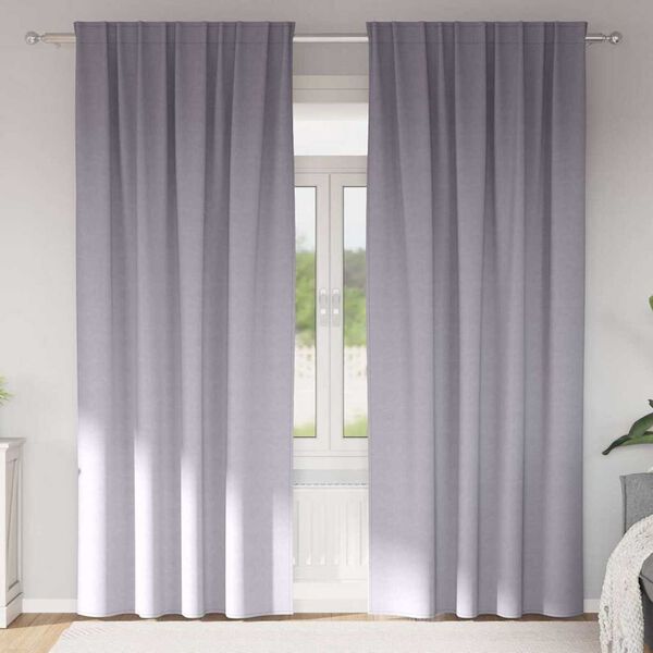 vidaXL Blackout Curtains with Rings 2 pcs Metal Grey 260 x 140 cm