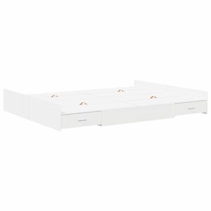 vidaXL Storage Bed Frame White 140 x 200 cm Engineered Wood