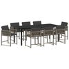 vidaXL Garden Dining Set 9 pcs Grey Poly Rattan
