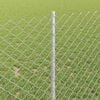vidaXL Fence with Post Silver 1 x 10 m Steel