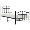 vidaXL Metal Bed Frame without Mattress with Footboard Black 80x200cm
