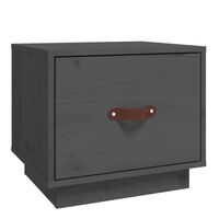 vidaXL Bedside Cabinet Grey 40x34x35 cm Solid Wood Pine