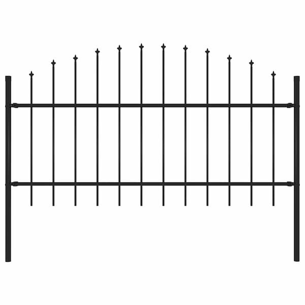 vidaXL Garden Fence Woerden with Spear Top Steel 170x125 cm Black