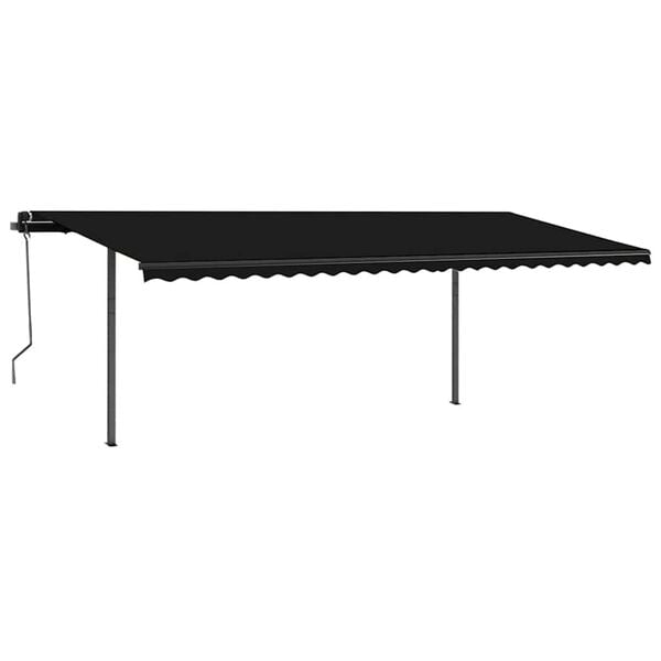 vidaXL Manual Retractable Awning with Posts 3.5x2.5 m Anthracite