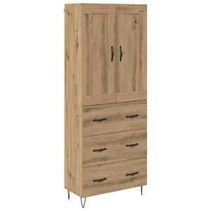 vidaXL Highboard Artisan Oak 69.5 x 34 x 180 cm Engineered Wood