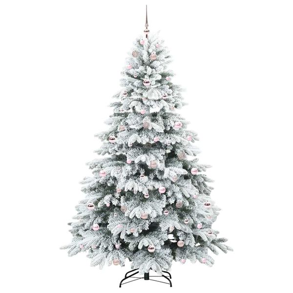 vidaXL Artificial Christmas Tree with 300 LEDs Green 210 cm PE and PVC