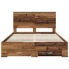 vidaXL Bed Frame with Headboard Old Wood 135 x 190 cm Engineered Wood