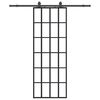vidaXL Sliding Door with Hardware Set Black 76x205 cm ESG Glass