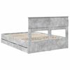 vidaXL Bed Frame with Drawer Concrete Grey 140 x 200 cm Engineer Wood