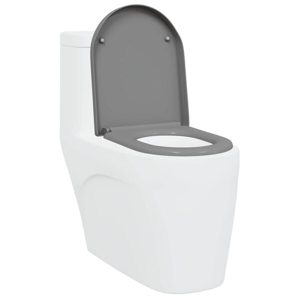 vidaXL Toilet Seat Grey 49 x 36 x 4 cm Duroplast