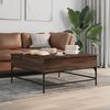 vidaXL Coffee Table Brown Oak 95x95x45 cm Engineered Wood and Metal