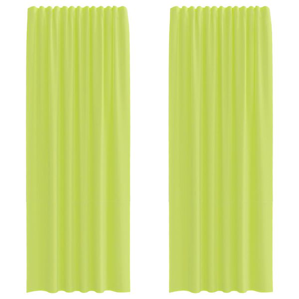 vidaXL Voile Curtains with Rod Pockets 2 pcs Apple Green