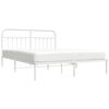 vidaXL Metal Bed Frame without Mattress with Headboard White 160x200cm