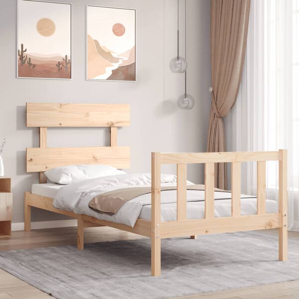 vidaXL Bed Frame without Mattress Small Single Solid Wood Pine