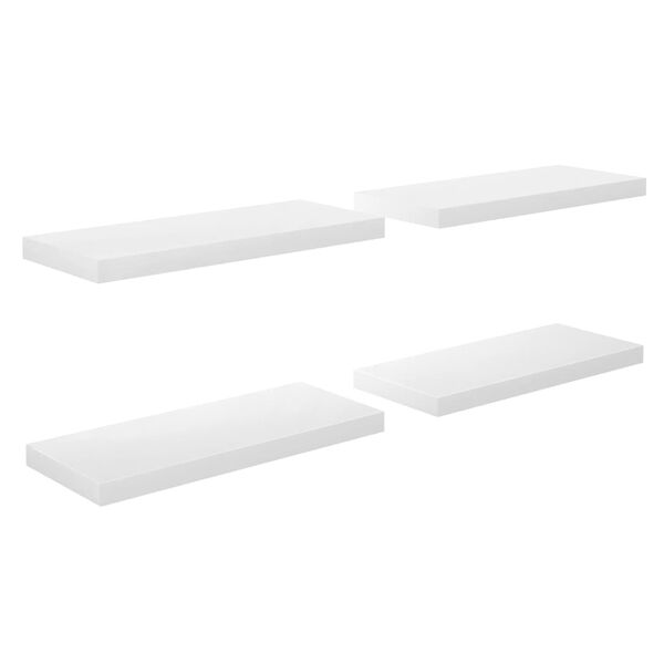 vidaXL Floating Wall Shelves 4 pcs High Gloss White 60x23.5x3.8 cm MDF
