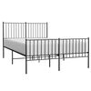 vidaXL Metal Bed Frame without Mattress with Footboard Black 140x200cm