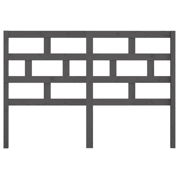 vidaXL Bed Headboard Grey 141x4x100 cm Solid Wood Pine