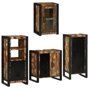vidaXL Bathroom Furniture Set 4 pcs Multicolour Solid Reclaimed Wood