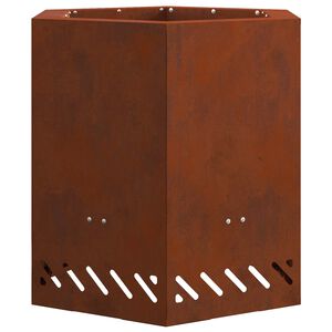 vidaXL Smokeless Fire Pit Brown 48 x 48 x 51 cm Weathering Steel