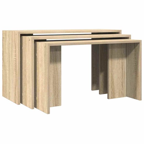 vidaXL Nesting Tables 3 pcs Sonoma Oak Engineered Wood