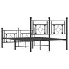 vidaXL Metal Bed Frame without Mattress with Footboard Black 120x190cm